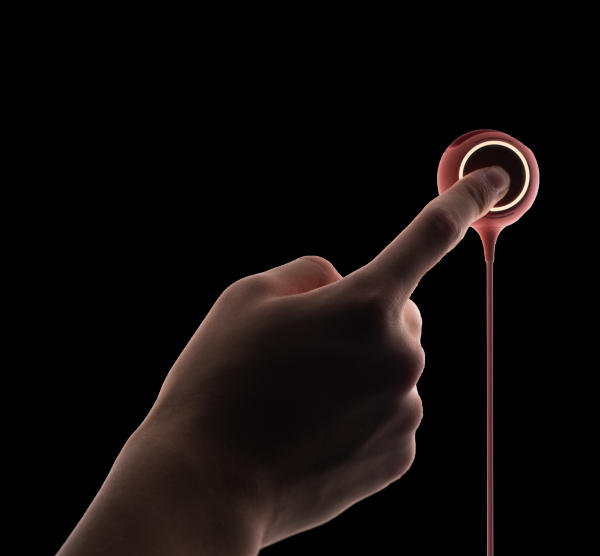 finger touching beacon