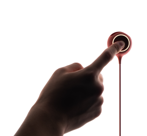 finger touching beacon