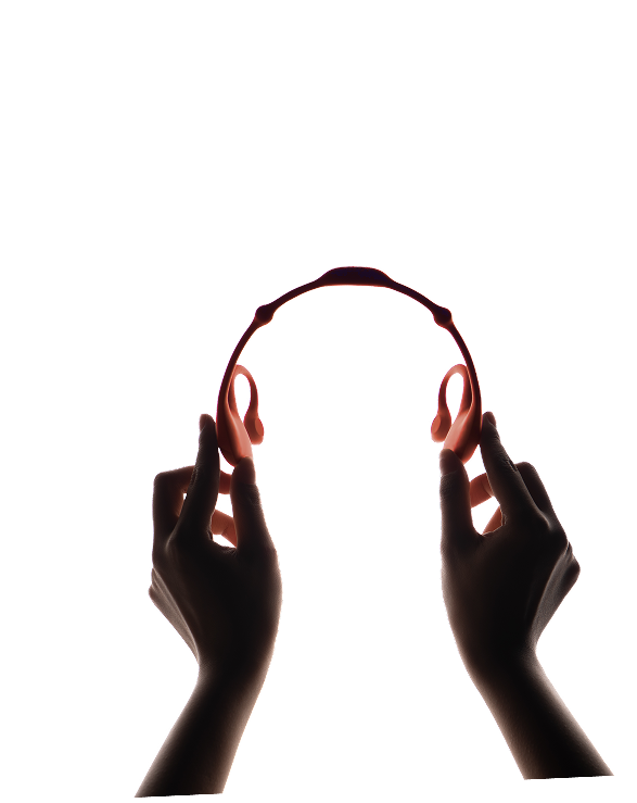 Parent device held by hands